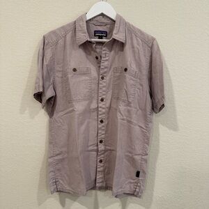 Patagonia Men's Purple-Grey Short-Sleeve Button-Down Shirt